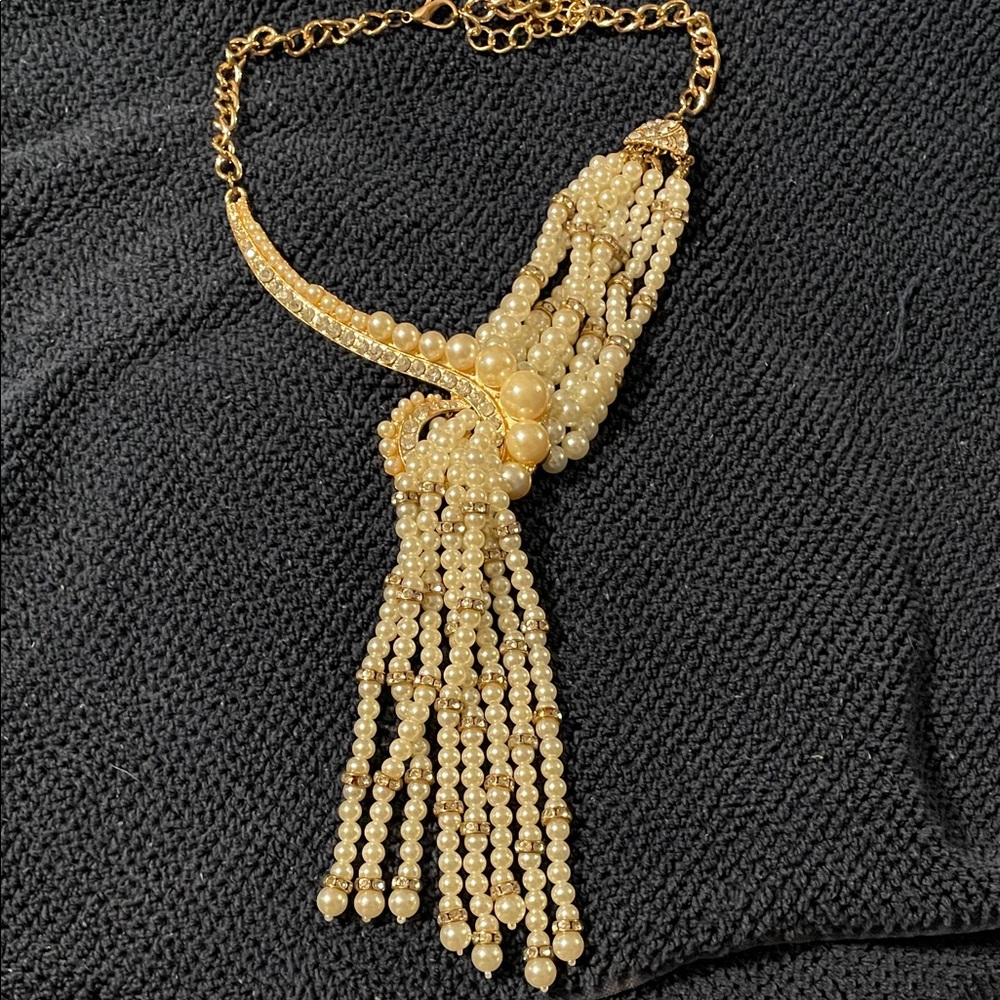 Pearl Gold Cascading Necklace